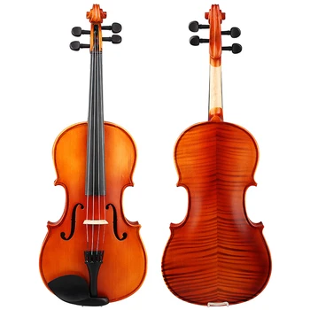 Profesionale 16 Inch Acustice Viola Molid Lemn Masiv, Panou Viola Naturale De Culoare Viola Instrument Muzical Cu Coarde Cu Cazul Arc