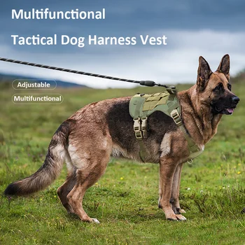 Oxford Pânză Tactice Hamul De Instruire Militară Cu Bandaj Elastic Ham Cu Vesta De Formare De Câine Ham Pentru Mediu Mare