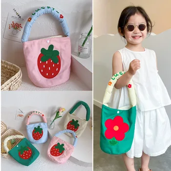 Cute Strawberry Fete Panza Geantă De Mână Pungă De Monede Floare Dulce De Copii Geanta De Umar Coreean Printesa Portofel Copii În Aer Liber Saci