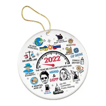 2022 din Lemn de Brad de Crăciun Listarea Ornamente de Craciun Noi, Amuzante de Crăciun Ornamente de Revizuire pentru a Comemora 2022 Listare