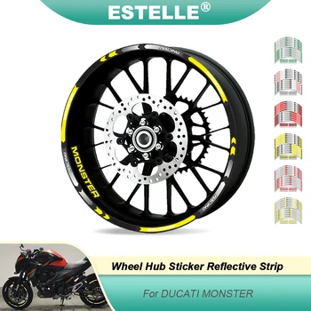 Pentru Ducati MONSTER 1200 1200R 1200S Motocicleta Autocolant Față&Spate Marginea Jantei Roții Abțibilduri Reflectorizante Impermeabile Autocolante