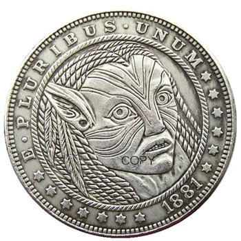 HB(118)NE Vagabond Morgan Dollar Craniu Zombie Zkeleton Argint Placat cu Copia Monede