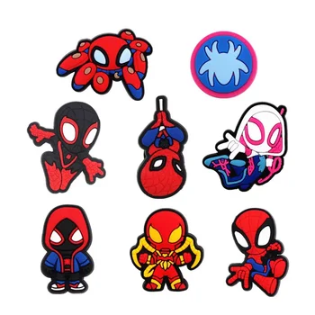1buc Desene animate Spider-Man Noir PVC Pantof Farmece Accesorii Spider-Gwen Sandale Superioară Catarama Decoratiuni pentru Copii Cadouri