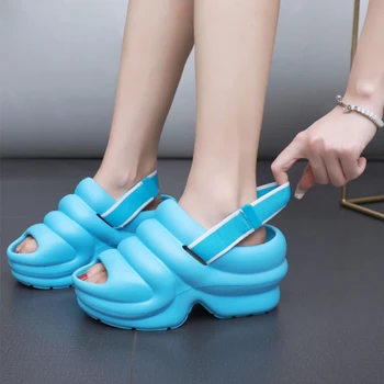 2023 Noua Moda Moderne de sex Feminin Pantofi Banda Elastica pentru Femei Sandale de Vară Concis Sandale Femei Peep Toe Femei Sandale cu Platforma