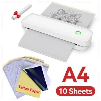Mini A4 Imprimantă Termică Wireless Tatuaj Transfer Stencil Printer Moible Călătorie Imprimantă de Calculator sau Tatuaj Hârtie pentru Document PDF