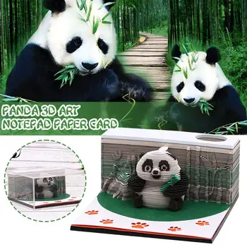 Panda 3D Art Notepad Hârtie Memo Pad Drăguț Notă Note de Hârtie Copii 3D Bloc Lipicios Tampoane Cadouri Note Panda Gigant W0C8