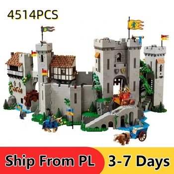 4514PCS Regele Leu Cavalerii Castelul Medieval Cărămizi Compatibil 10305 Blocuri Arhitectura Jucarii pentru Copii, Cadouri de Ziua de nastere