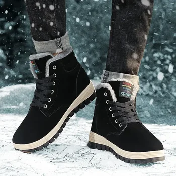 2024 Noi de Iarna Masculin Cizme Impermeabile Cald Blana Cizme de Zapada Bărbați Muncă în aer liber Pantofi Casual Militare de Luptă Cauciuc Bărbați Glezna Cizme