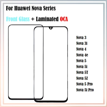 10buc Pentru Huawei Nova 5i 5 5t Pro 5z Nova 3 4 3i 4e LCD Fața Ecranului Tactil Lentila Exterioară Panou de Sticlă Cu OCA lamelat incleiat