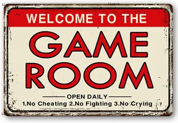 Sala de jocuri Video Accesorii și Decor Retro Arcade Tin Semn Biliard Perete Decor Acasă de Jocuri Poster Gamer Decor Poster8x12 Inch