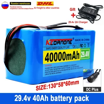 24V 40Ah 7S3P 18650 29.4 V 40000mAh Li-ion Baterie Pack pentru Biciclete Electrice Moped Electric Baterie Li-ion + 2A Încărcător