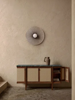 Japoneze homestay ceai camera de fundal de perete decorativ, lampa, personalizate retro ventilator în formă de dormitor noptieră lumina de perete