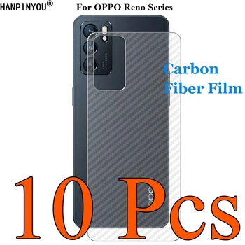 10 Buc/Lot Pentru OPPO Reno6 Reno 8 6 7 Z Pro Plus 5G 3D Fibra de Carbon Înapoi de Film de Piele cu Ecran Protector Autocolant (Nu Sticla)