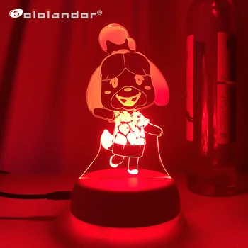 Animal Crossing Joc de Caractere Isabelle 3D Led Lumini de Noapte Cadouri Interesante pentru Copii Dormitor Noptieră Decor Lava Lampi Isabelle