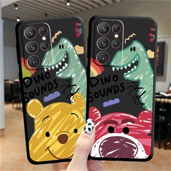 Winnie the Pooh Disney Caz de Telefon Pentru Samsung S23 S22 S21 S20 FE Ultra Pro Lite S10 S9 S8 5G S10E M52 Plus Capac Negru