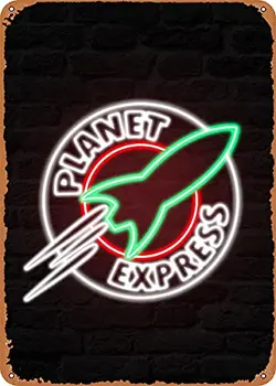 Planet Express Futurama Aspect Vintage Metal Semn de Brevet de Printuri de Arta Retro Cadou 8x12 Inch