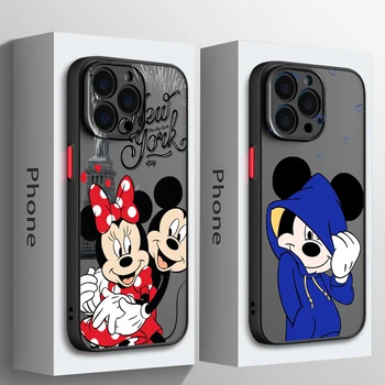Mickey Minnie Londra Pentru Apple iPhone 15 14 13 12 11 Mini Pro Max 8 7 6S 6 XR X XS Plus Mat Translucid Caz de Telefon Fundas