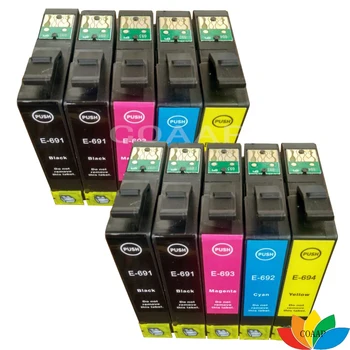 10 bucăți de Cerneală Compatibile Epson 69 T069 Stylus C120 CX5000 CX6000 CX7450 CX8400 CX9400 (2SET+2BK)