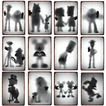 Disney Personaj De Desene Animate Metal Semn Alb Negru Mickey Mouse Poster Placă De Fier Regele Leu Simpson Toy Story Epocă Tin Placa