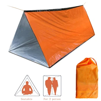 Adăpost de urgență Impermeabil Pătură Termică Rescue Kit de Supraviețuire SOS Sac de Dormit Survival Tub de Urgență Cort pentru 1/2 Persoane