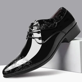 Business Casual Pantofi pentru Bărbați Pantofi Rochie Dantela Oficiale Piele Negru Barbati Pantofi pentru bărbați Petrecerea de Nunta Birou Oxfords