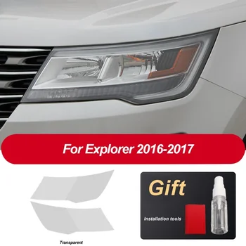 2-bucata masina faruri folie protectoare Pentru Ford Explorer 2016 2017 faruri de reparare negru transparent TPU autocolant accesorii