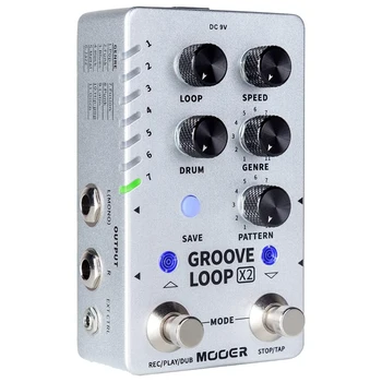 Mooer Groove Buclă X2 Stereo Chitara Looper Cu 14 Salva Sloturi Tambur Mașină Pedala De 121 De Tobe Diferite, La 10 Minute De Mers Pe Capacitatea De A Urmări