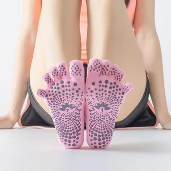 Cinci Degete Yoga Șosete de Bumbac Punct de Silicon Non-alunecare de Femei de Înaltă Calitate Toe Pilates Șosete