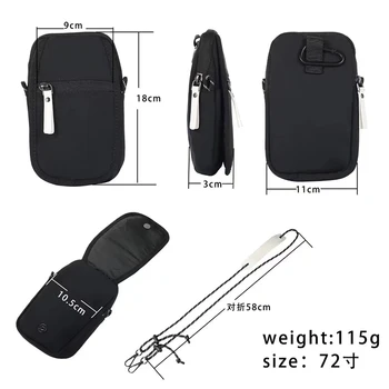 pentru Huawei Mate 60 Pro nailon pânză de telefon mobil sac impermeabil cu fermoar sac de mesager barbati si femei dublu strat sac de mici