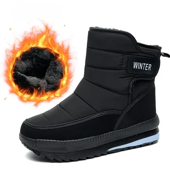 Cizme de zăpadă Om 2023 Iarna Noi Dimensiuni Mari Bumbac Pantofi pentru Bărbați de Pluș Cald Casual Barbati Ghete Casual, Non-Alunecare de Bumbac Cizme Zapatos