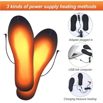 USB Încălzit Tălpi de Pantofi pentru Picioarele Încălzire Pad de Iarnă în aer liber Picior mai Cald Electric de Încălzire Sport Termică Branțuri pentru Pantofi