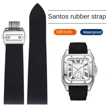 Curea din cauciuc Înlocuiește Santos Santos 100 Santos Serie Mare de Silicon Watchband Cu 20/23/25mm.