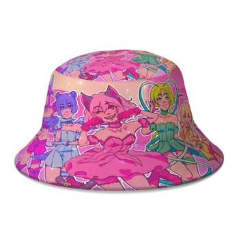 Caractere Tokyo Mew Mew Ichigo Momomiya Anime Bucket Hat Pentru Femei Barbati Adolescentului Pliabil Bob Pescar Pălării Panama Capac De Toamna