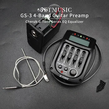 Heruvim G-Ton Serie Chitara Acustica Preamp GS-3 Piezo Pickup 4-Band EQ Egalizator Tuner tv LCD Negru
