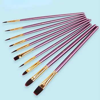 10buc Artă Pensule Set de Papetărie Nailon Pensula de Artă pentru Artist Acuarelă, Acrilic Mâner de Lemn Instrument de Pictură