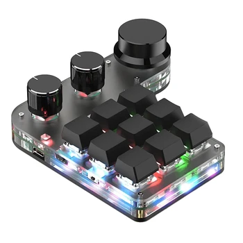 Programabile Tastatură Mecanică, 9 Chei Cu 3 Butoane RGB Macrocomenzi Programabile Tastatura Bluetooth Tastatura joc Hotswap