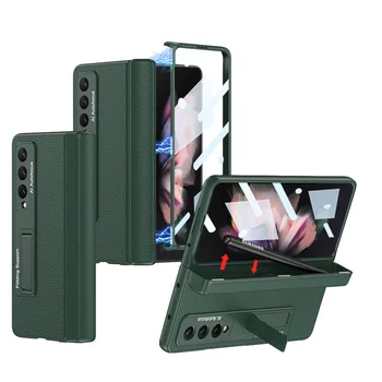 Pentru Samsung Z Fold3 4 5 Telefon Mobil Caz Complet Neteda Piele Magnetic Balama Caz Pen Film Full-acoperire Anti-drop Caz de Protecție