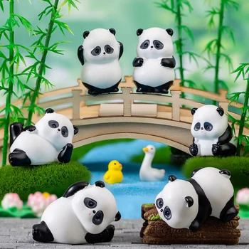 Mini Drăguț Panda Gigant Micro Peisaj Ornament Păpuși Miniaturale De Decor Rasina De Artizanat Desktop Accesorii Decor