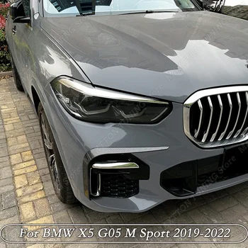 2 buc Negru Lucios Masina Bara Fata Buza Spoiler Lampa de Ceață Rame de Kituri de Corp Splitter Acoperi Grila Pentru BMW X5 G05 M Sport 2019-2022
