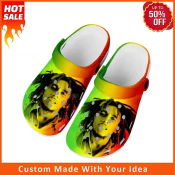 Reggae Muzica Rock Star Bob Marley Acasă Saboți De Apă Personalizat Pantofi Barbati Femei Adolescent Pantofi Bloca Respirabil Plaja Gaura Papuci