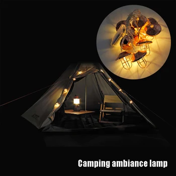 Camping LED Lumini Șir 10 Lămpi 6.6 ft Șir de Lumini cu Baterii Șir de Lumini pentru Interior, de Exterior, Echipament de Camping