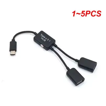1~5PCS Tip C OTG USB 3.1 de sex Masculin la Dublu 2.0 de sex Feminin OTG Taxă 2-Port HUB Cablu Y Splitter