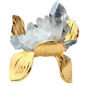 Sfera De Cristal Suport De Metal Lotus Titularul De Afișare Afișare Șevalet Piedestal De Cristal De Rocă Minerală Agat, Coral, Cristal Mic