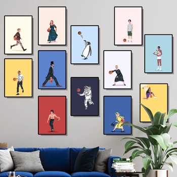 Amuzant Spoof Abstract Sport Baschet Poster Pentru Camera Nordic Artă Modernă Acasă Decor De Perete Panza Pictura Imprimare Imagini