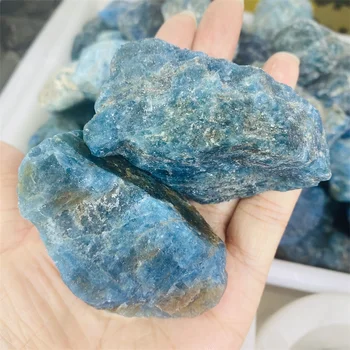 Aleatoare Naturale Apatit Albastru Dur Piatră Brută Cristal De Cuarț Piatră De Vindecare Reiki Minerale Acvariu Acasă Decorare Camera Fengshui