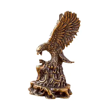 Eagle Ornament Ornament de Birou Feng Shui Meserii Statuie Figurina Animal de Cupru pentru Camera de zi Bibliotecă Desktop Rafturi Centrala