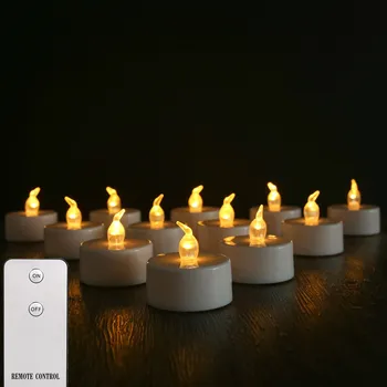 LED-Lumanari 24buc Pachet de Baterii Cu/Fara Telecomanda LED Lumânări Pâlpâie timp De Acasă Petrecere de Craciun Decor de Nunta