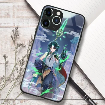 Xiao Genshin Impactul Joc Anime Silicon Moale Sticlă Telefon Caz pentru IPhone SE3 6s 7 8 14 Plus X Xr Xs 11 12 13 Mini 14 15 Pro Max