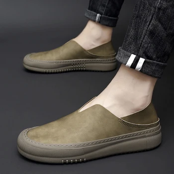 Barbati din Piele Shoess Confortabil Pantofi Barbati outdoor de Moda Britanic Bărbați Mocasini Bărbați Apartamente de Design Încălțăminte Casual Pantofi