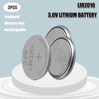 3PCS 3.6 V LIR2016 LIR 2016 litiu baterie reîncărcabilă pentru control de la distanță ceas calculator placa de baza butonul de celule CR2016